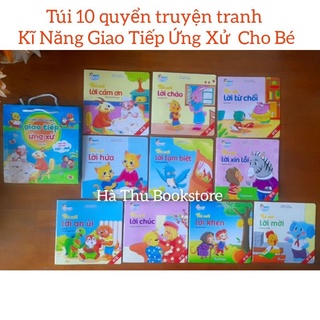 Túi 10 cuốn Truyệ.n Tranh Kĩ Năng GiaoTiếpỨngXử. Bộ quà tặng cho bé