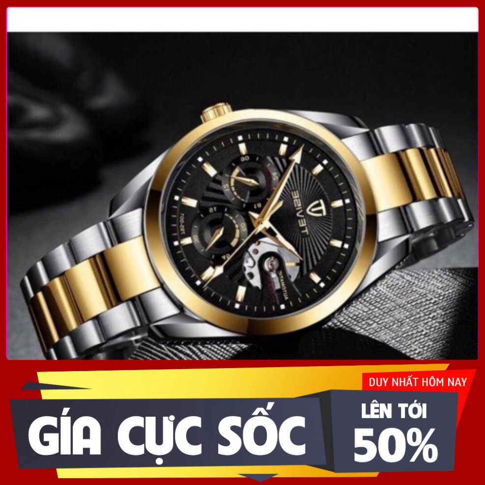 ĐỒNG HỒ AUTOMATIC TEVISE CHÍNH HÃNG NAM DÂY INOX NGUYÊN KHỐI CAO CẤP (TẶNG KỀM HỘP) HÀNG CỰC CHẤT