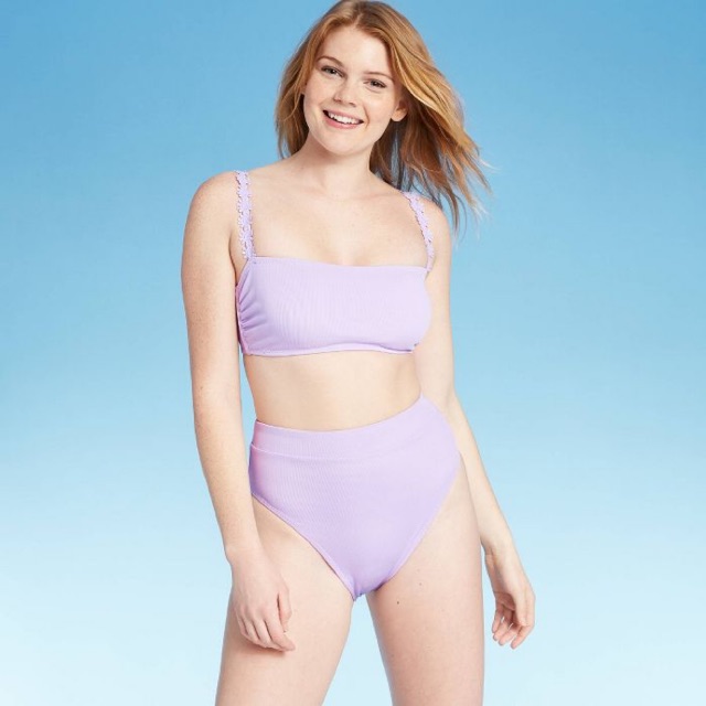 Bộ Bikini 2 mảnh Ribbed Daisy Bandeau, xuất dư xịn | BigBuy360 - bigbuy360.vn