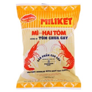 Mì Miliket Hai Tôm hương vị Tôm chua cay/ sa tế/ hải sản gói 75g
