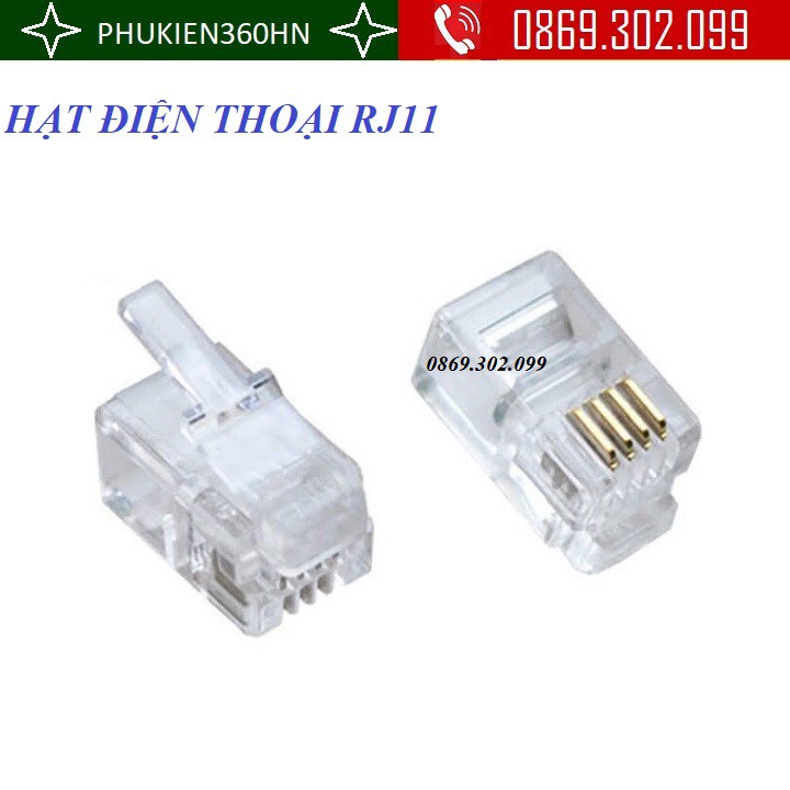 HẠT ĐIỆN THOẠI RJ11 (túi 100 hạt)