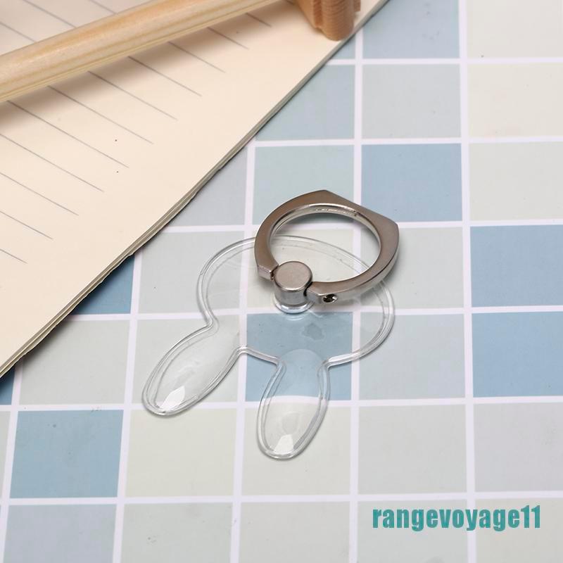 RING STAND 1 Khuyên Xỏ Ngón Tay Kiêm Giá Đỡ Điện Thoại Trong Suốt Dễ Thương