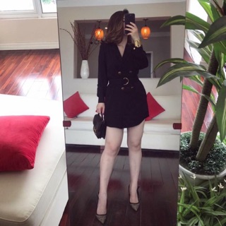 Order ❤️ Váy cổ vest kèm đai #hottrend QCCC
