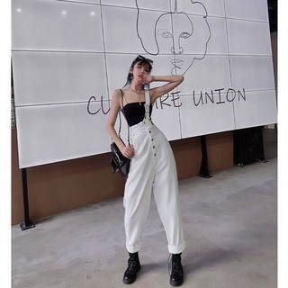 Quần Yếm Denim Cạp Cao Siêu Hách Dáng