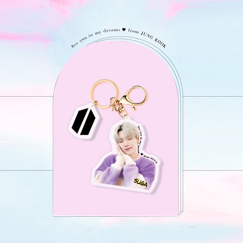 2 Móc Khóa Acrylic Hình BTS Kpop Mới