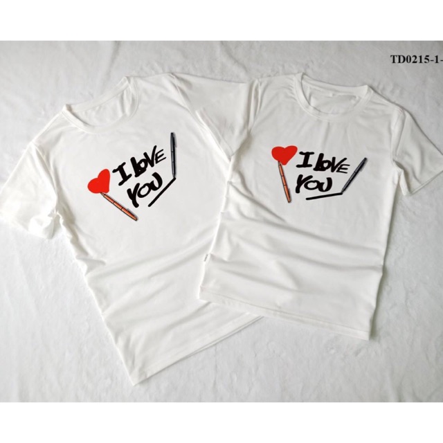 Áo đôi áo cặp I love You cotton loại 1 dày dặn mềm mát đủ màu đủ size 5-110kg