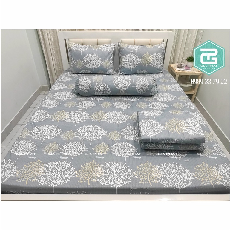 Bộ ga gối Thắng Lợi {4 món}100% Cotton chuẩn logo họa tiết Cây Cổ Thụ