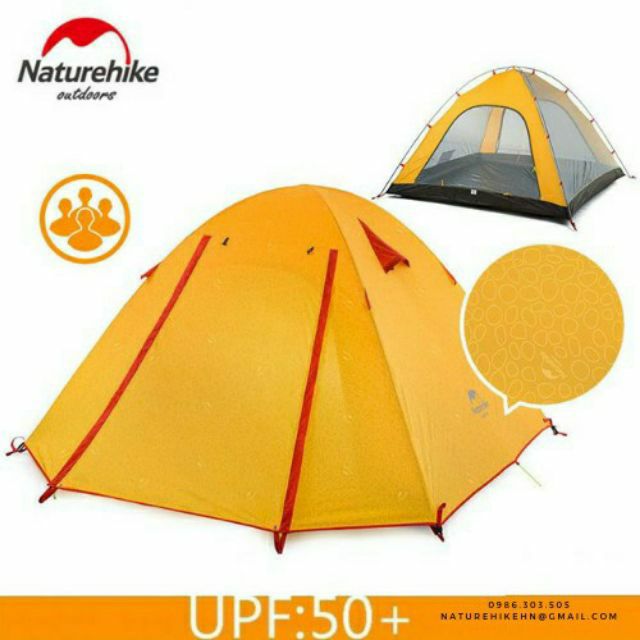 [FREESHIP EXTRA ] Lều Cắm Trại 4 Người Naturehike NH18Z044-P