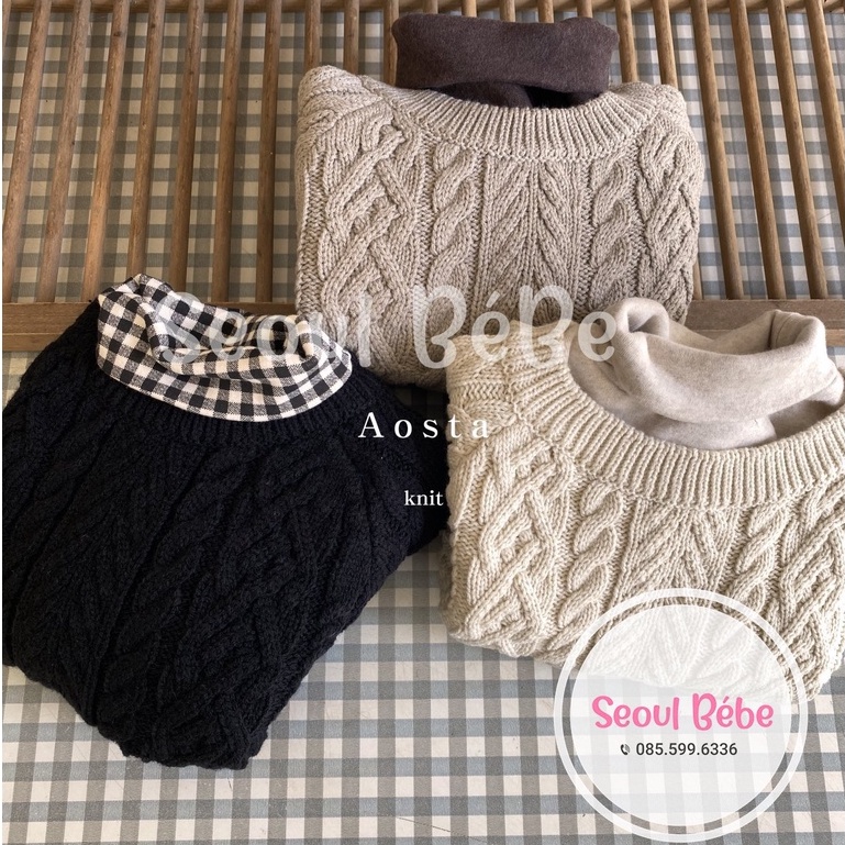 Áo len vặn thừng Aosta Twisted Knit cho bé made in Korea