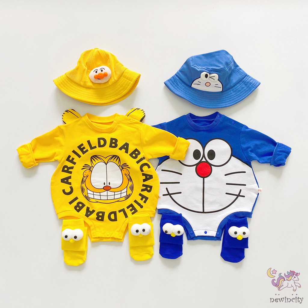 Áo liền quần dài tay in họa tiết hoạt hình dành cho bé