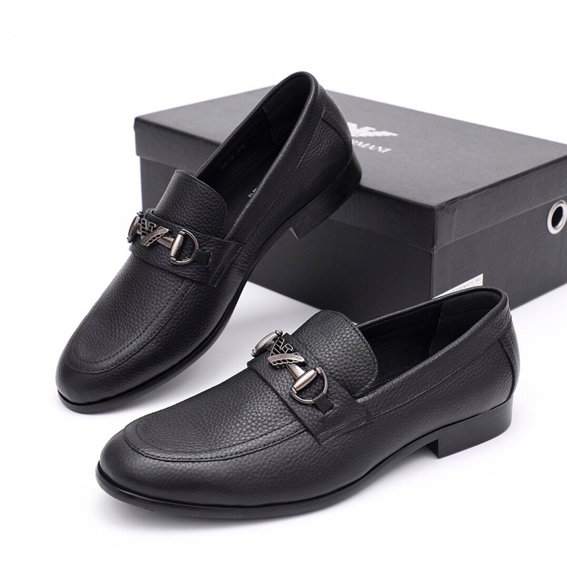 Giày tây lười Armani da bò nhập kiểu dáng đơn giản lịch lãm mà cao cấp