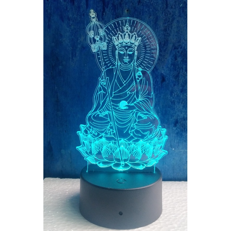 Đèn thờ phật, đèn ngủ 3d Địa Tạng Vương Bồ Tát  16 màu .khắc hình theo yêu cầu .
