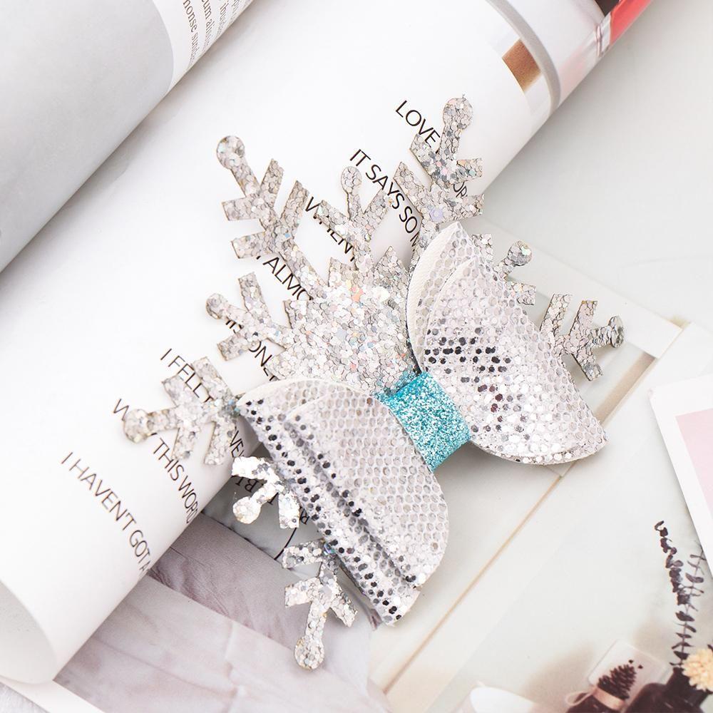 Kẹp Tóc Hình Bông Tuyết Hai Lớp Handmade LAYOR1|Kẹp Tóc Đính Đá Lấp Lánh