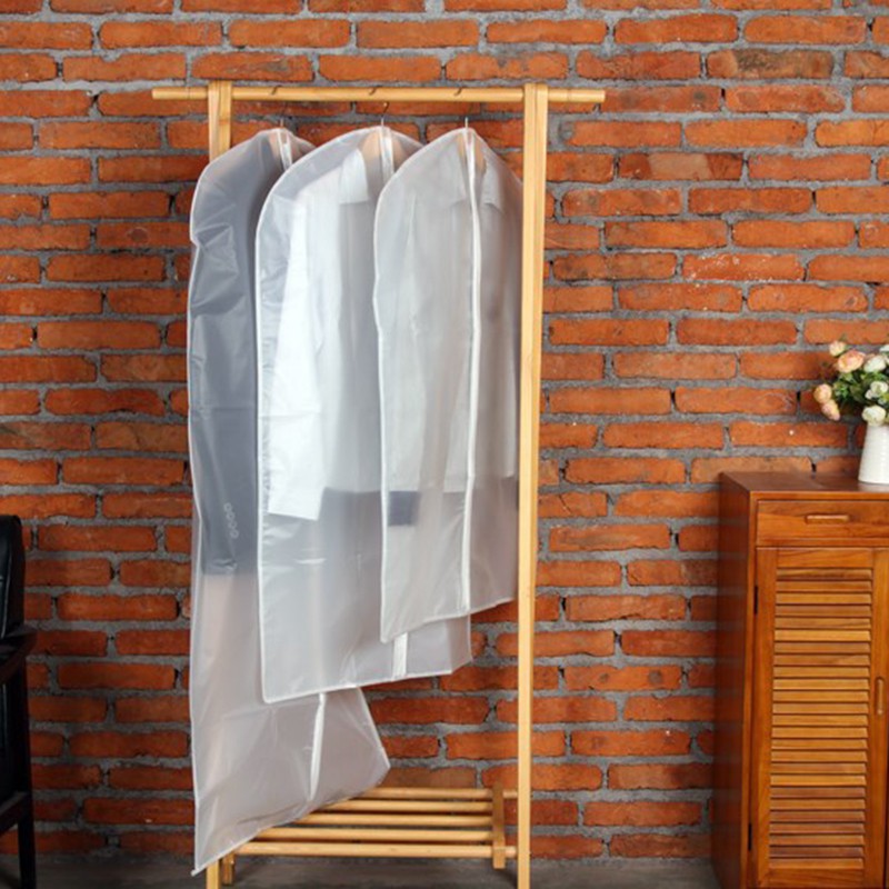 Bao trùm bảo vệ quần áo có dây kéo bằng nhựa trong suốt tiện dụng