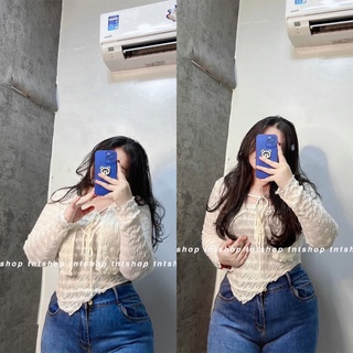SET ÁO CROPTOP TAY DÀI REN [ TNT SHOP BIGSIZE ]
