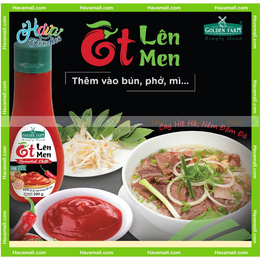 [HÀNG CHÍNH HÃNG] Ớt Lên Men Golden Farm 290gr - TẶNG LÁ BASIL