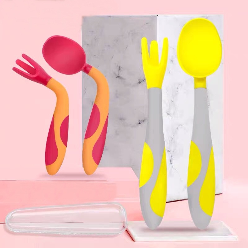 Bộ Thìa Ăn Dặm Misuta Silicon Uốn Cong 360 Độ Cho Bé BaBy Dreams