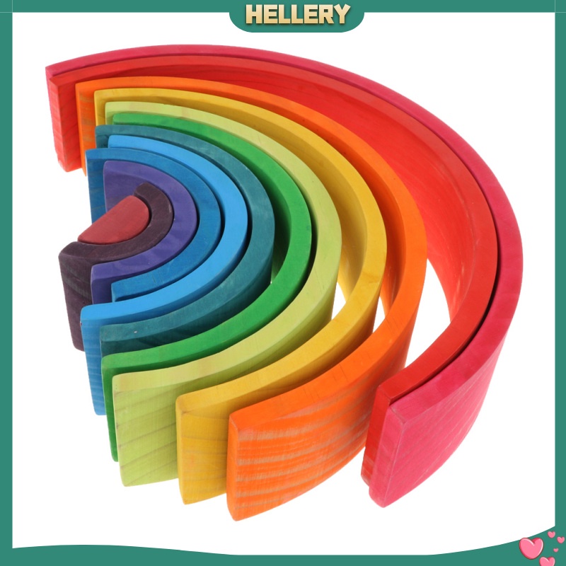 Bộ Đồ Chơi Đường Hầm Xếp Chồng Bằng Gỗ Màu Cầu Vồng Cho Bé