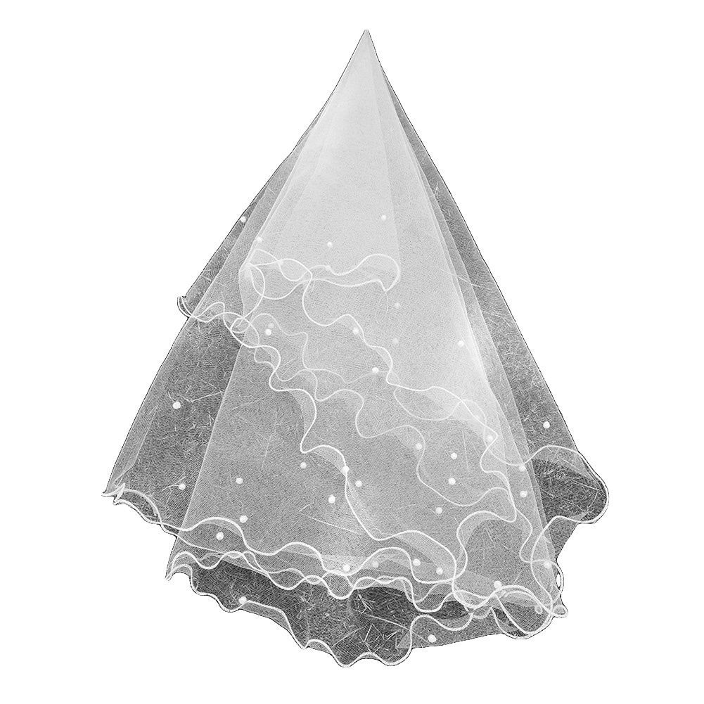 Khăn voan cài tóc đính ngọc trai nhân tạo thanh lịch sang trọng cho co dâu