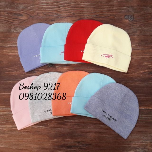 mũ sơ sinh 100% cotton