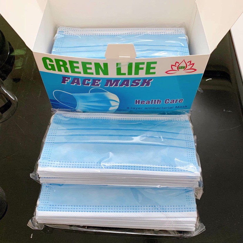 Khẩu Trang Y Tế Green Life 4 lớp - Kháng Khuẩn 99% - Hàng Chính Hãng Xuất Khẩu (Nguyên Tem,Hộp)