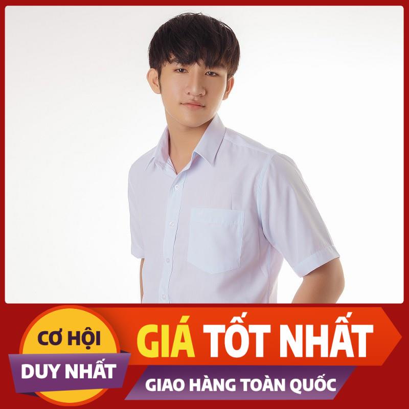 Áo sơ mi trắng học sinh, áo đồng phục VẠT NGANG có TAY DÀI và TAY NGẮN size từ 50kg đến gần 100kg