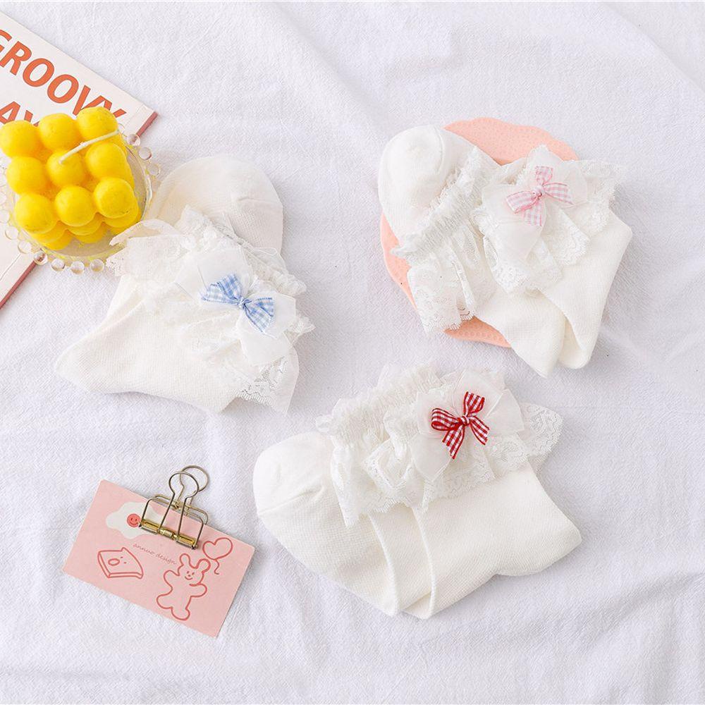 FORBETTER Vớ Cotton Ngắn Phối Lưới Kiểu Công Chúa Lolita Nhật Bản Dễ Thương Cho Nữ