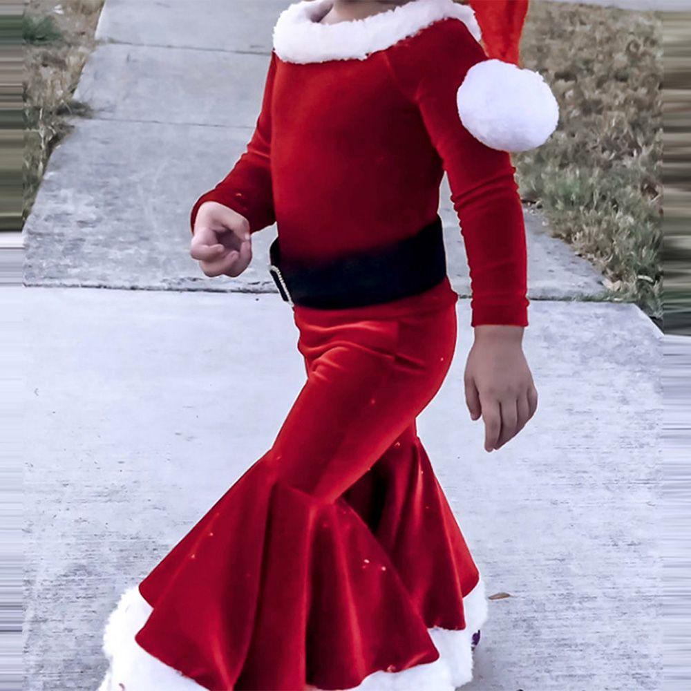 Set Đồ 4 Món Gồm Áo 12M-8T + Mũ Ông Già Noel + Dây Nịt Cho Bé Trai / Bé Gái