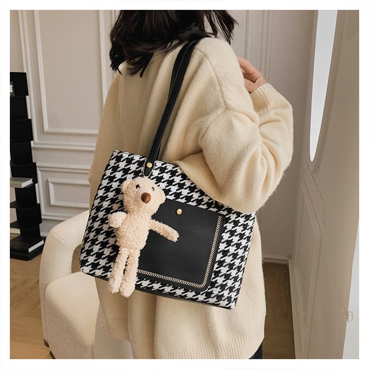 Túi xách đeo vai JASMIN NOIR hình vuông cỡ lớn làm từ vải canvas thiết kế đơn giản thời trang dễ thương cho nữ