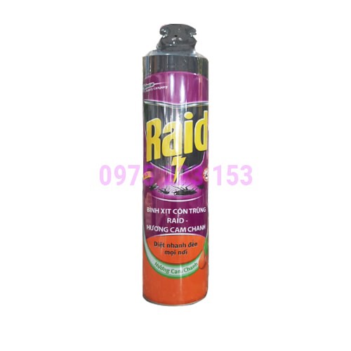 Bình xịt côn trùng Raid hương cam chanh 600ml