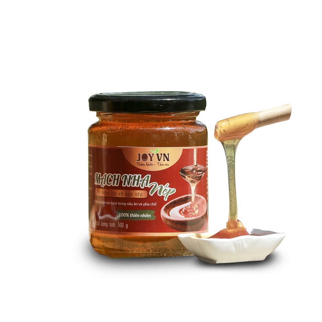 Mạch nha nếp JOY VN Đường mạch nha mạch nha làm kẹo hộp thủy tinh 300g