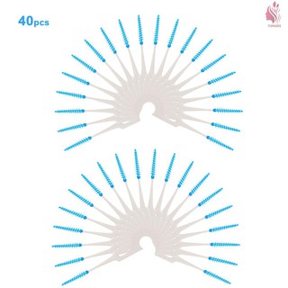 Bộ 40 tăm xỉa răng nha khoa thiết kế hai đầu bằng silicon mềm mại thoải mái tiện lợi