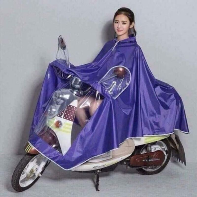 Áo Mưa 1 Người Trùm Phản Quang Mũ Có Kính Chắn Nước Mưa