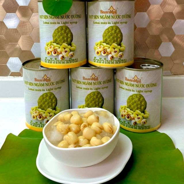 Hạt Sen Ngâm Nước Đường / Hạt Sen Đóng Hộp BAANMAI 560g