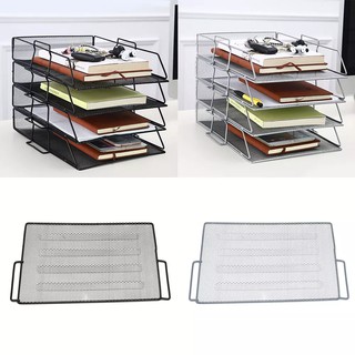 Khay Giấy Xếp Chồng 1 Lớp Giỏ Đựng Hồ Sơ Để Bàn Lưới Kim Loại Giỏ Đựng Đồ Cho Hồ Sơ Tài Liệu Văn Phòng Tại Nhà_123LIFEVN
