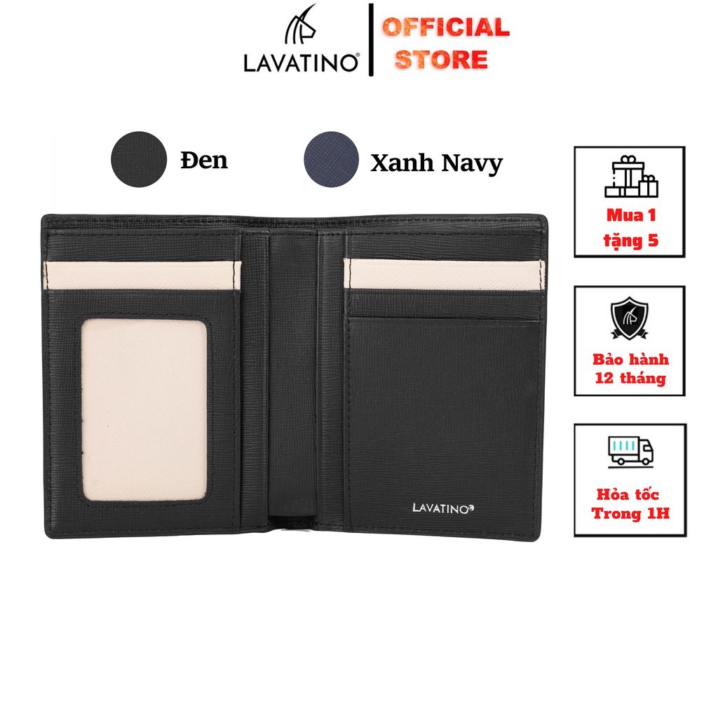 Ví Nam Cao Cấp Da Saffiano Chống Xước, Chống Trượt Nước  Chính Hãng Lavatino - WB28