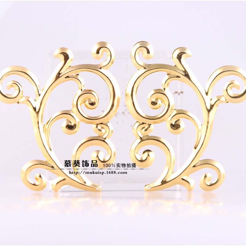 (1 cặp)Phiến kim loại họa tiết 71*90mm và 61*50mm, Nguyên liệu làm trang sức cổ trang, Nguyên liệu diy