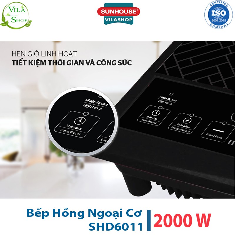 Bếp Hồng Ngoại Cơ Sunhouse SHD6011, Bếp Hồng Ngoại Đa Năng - Sử Dụng Cho Tất Cả Các Loại Nồi