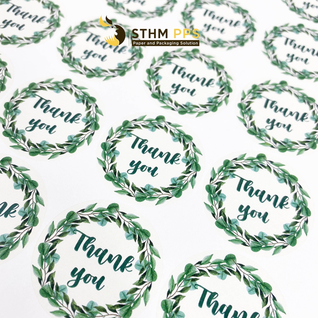 160 miếng sticker Thank you - 4 mẫu - đường kính 3.5cm - Dán đơn hàng, quà tặng -  STHM PPS