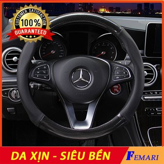 [ Da Xịn ] Bọc Vô Lăng Da - Bọc Vô Lăng Vân Carbon Đen Dùng Được cho Hầu Hết Các Dòng Xe VN
