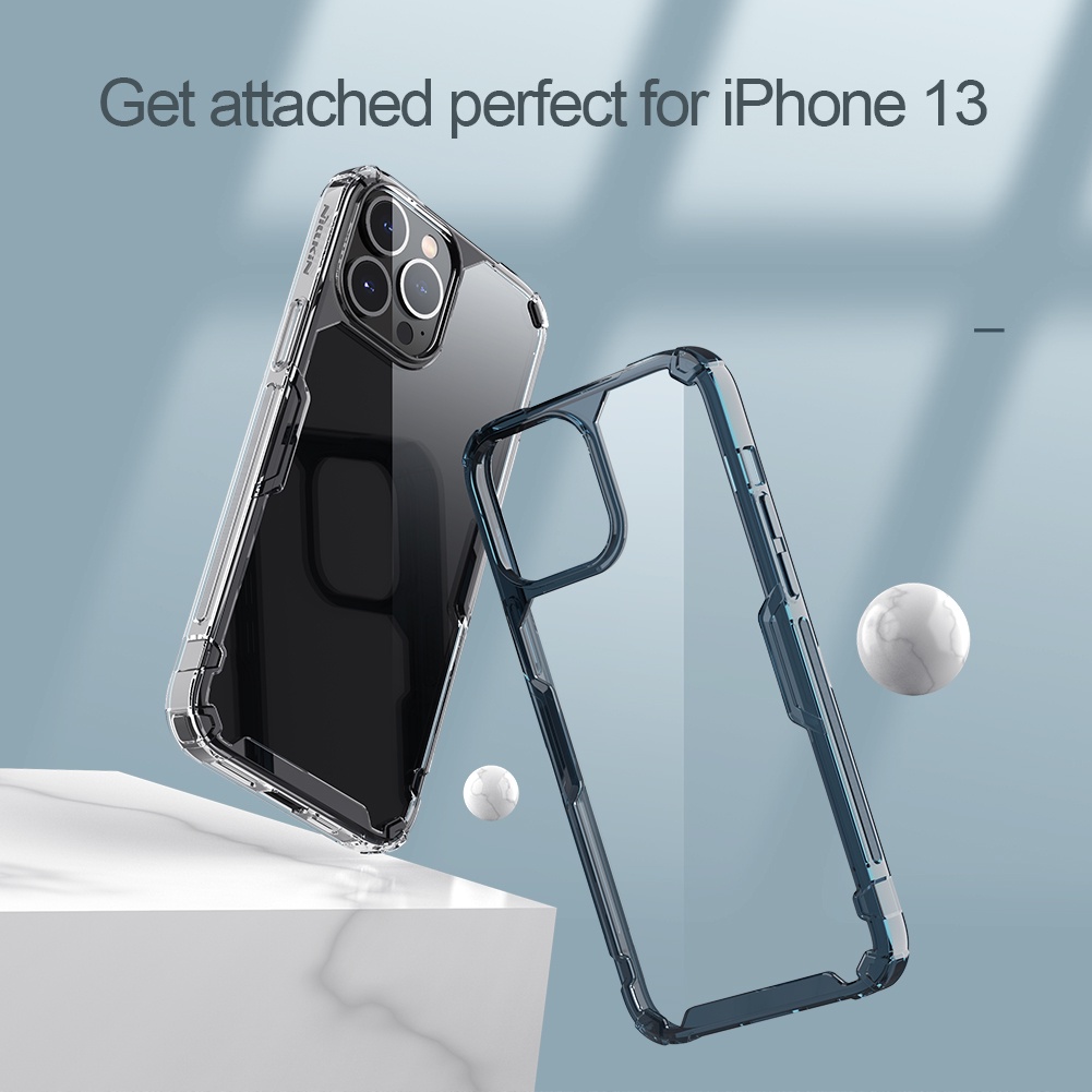 Ốp điện thoại Nillkin Nature TPU Pro chống sốc trong suốt siêu mảnh cao cấp dành cho iPhone 13 Pro Max