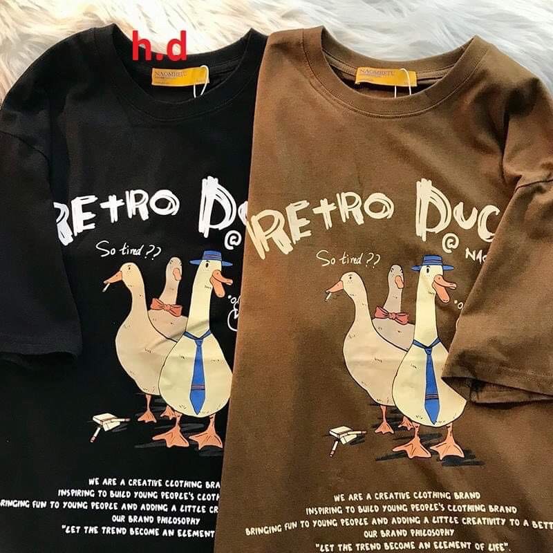 Áo thun Vịt Stho🦋 chất cotton mềm mịn🦋form thụng tay lỡ🦋dáng unisex🦋freesize nam nữ cá tính Hè
