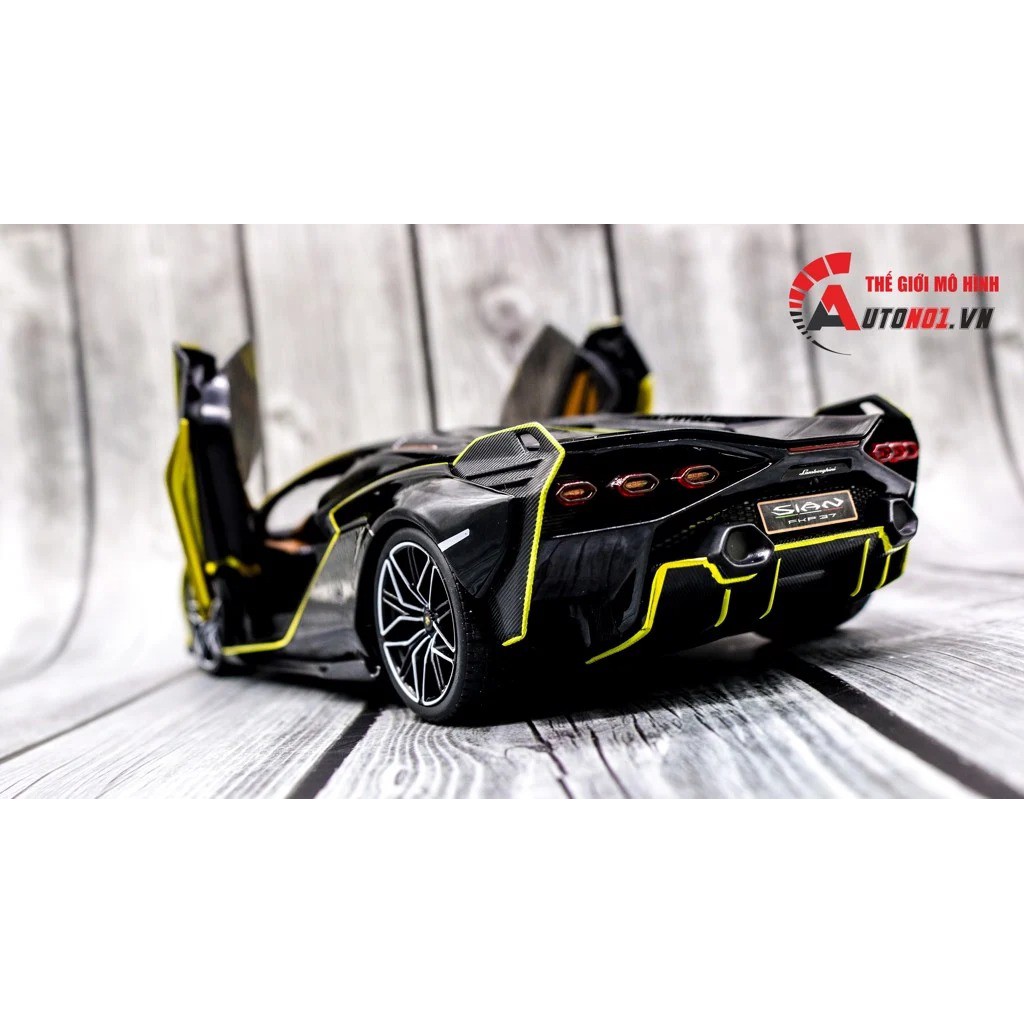 MÔ HÌNH XE LAMBORGHINI SIAN FKP 37 BLACK GREEN 1:18 BBURAGO 7517