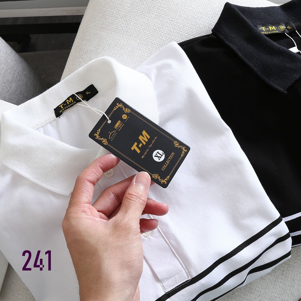 Áo Thun Nam Cổ Bẻ Polo Dãy Sọc Ngang 241 Chất Liệu Cao Cấp Thấm Hút Mồ Hôi Phong Cách Trẻ Trung - Hazo