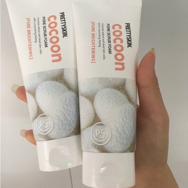 Sửa rửa mặt tẩy da chết kén tằm Cocoon PreetySkin, srm tẩy tế bào chết kén tằm