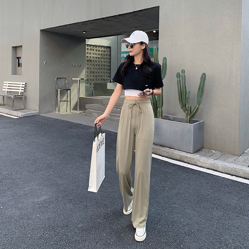 Quần len tăm |Hàng cao cấp| ống suông tôn dáng quốc dân, quần ống rộng jogger nữ hàng bao đẹp /thoitrangsvtn
