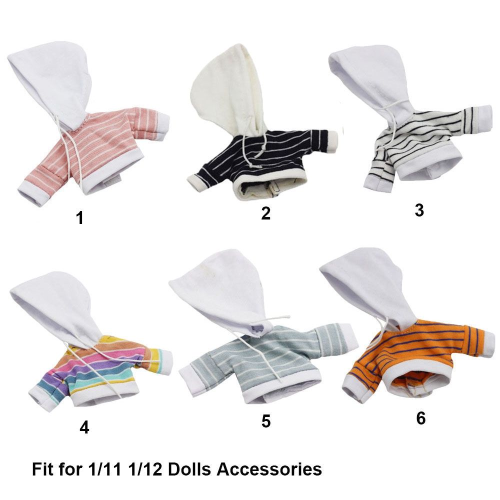 Áo sweater tay dài 6 màu kẹo kiểu dáng thời trang cho búp bê 1/11 1/12