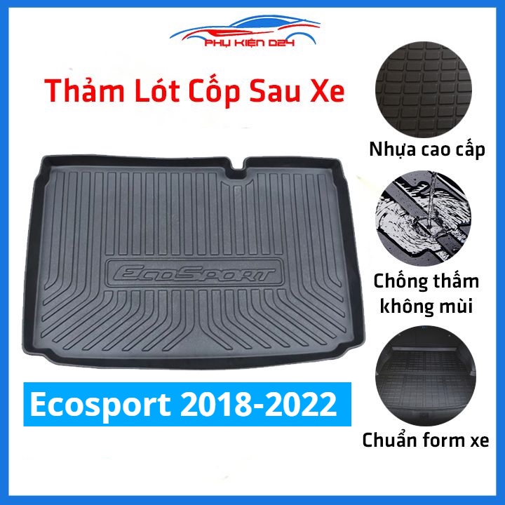 Thảm nhựa lót cốp Ecosport 2018-2019-2020-2021-2022 nhựa dẻo dày dặn đàn hồi tốt