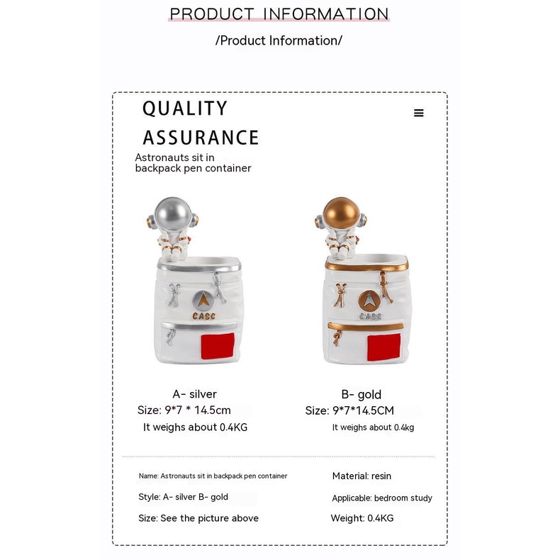 Giá Đỡ Bút Hình Phi Hành Gia Phong Cách Bắc Âu Sáng Tạo Trang Trí Bàn Học