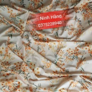 Vải lụa hoa cam nude